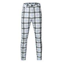Load image into Gallery viewer, Men Dress Pants, F_Gotal Mens Casual Plaid Stretch Flat-Front Skinny Pencil Pants Trousers Pocket for Business Party Red
