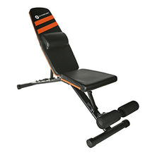 Load image into Gallery viewer, GYMENIST Exercise Bench Adjustable Foldable Compact Workout Weight Bench Easy to Carry NO Assembly Needed, Black-Orange (FOLD-110B)
