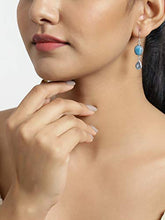 Load image into Gallery viewer, YoTreasure Larimar &amp; Blue Topaz 925 Sterling Silver Teardrop Dangle Earrings Birthstone Jewelry
