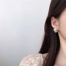 Load image into Gallery viewer, The 14K Gold Plating Simple Geometric Personality All-occasions Style Fashion Trend Earrings with S925 Silver Post for Girl/Boys Gifts Valentines/Birthday/ Anniversary / Mother’s Day
