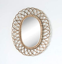 Load image into Gallery viewer, Creative Co-Op Oval Woven Bamboo Wall Mirror, Brown
