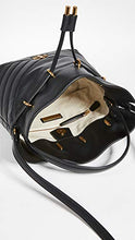 Load image into Gallery viewer, Tory Burch Women's Kira Chevron Mini Bucket Bag, Black, One Size
