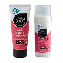 Load image into Gallery viewer, All Good Baby &amp; Kids Mineral Sunscreen Combo Pack - SPF 50 Butter Stick &amp; SPF 30 Lotion - Coral Reef Safe - Zinc Oxide
