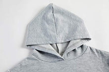 Load image into Gallery viewer, Crop Tops Hoodies for Teen Girls Clothes Kids Cute Long Sleeve Shirts Checkered Sweatshirts and Sweatpants 2 Piece Outfits Sweatsuit Clothing Sets Gray Grey, 9-10 Years
