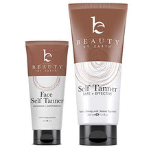 Load image into Gallery viewer, Self Tanner Face &amp; Body - With Organic Aloe Vera &amp; Shea Butter, Sunless Tanning Lotion, Bronzer Buildable Light, Medium or Dark Tan, Fake Tan Self Tanners Best Sellers, 7.5oz (body) 3oz (face)
