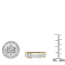 Load image into Gallery viewer, Dazzlingrock Collection 0.25 Carat (ctw) Round White Diamond Men's Hip Hop Anniversary Wedding Band 1/4 CT, 10K Yellow Gold, Size 10
