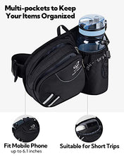 Load image into Gallery viewer, WATERFLY Hiking Waist Bag Fanny Pack with Water Bottle Holder for Men Women Running &amp; Dog Walking Fit All Phones (Bottle Not Included)
