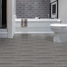 Load image into Gallery viewer, Peel and Stick Floor Tile, 35in×6in, Natural Grey Wood Grain Look, Self Adhesive and Waterproof for Transfer Bathroom, Kitchen, Living Room, Bedroom(10 PCS)
