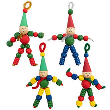 Load image into Gallery viewer, READY 2 LEARN Christmas Crafts - Create Your Own Bead Elves - Set of 4 - DIY Ornaments for Kids - Christmas Tree Decoration - All Materials Included
