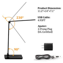 Load image into Gallery viewer, LED Desk Lamp, Touch Control Desk Lamp with 3 Levels Brightness, Dimmable Office Lamp with Adjustable Arm, Foldable Table Desk Lamp for Table Bedroom Bedside Office Study, 5000K, 8W, Black
