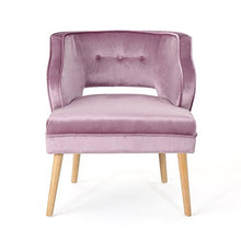 Load image into Gallery viewer, Christopher Knight Home Mariposa Mid-Century Velvet Accent Chair, Light Lavender / Natural
