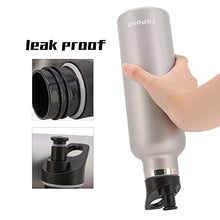 Load image into Gallery viewer, TOPOKO 25 OZ Hydro Double Wall Flask Stainless Steel Water Bottle, Bite Valve Top, Vacuum Insulated, Sweat Proof, Leak Proof Sports Thermos. Standard Mouth 25oz, BPA-Free, Keep Cold 24 Hours (Gray)

