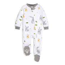 Load image into Gallery viewer, Burt's Bees Baby - Unisex Sleep &amp; Play, Organic Pajamas, NB - 9M One-Piece Zip Up Footed PJ Jumpsuit
