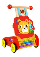 Load image into Gallery viewer, Pidoko Kids Lion Baby Walker Cart with Wheels - Wooden Activity Center Push and Pull Toy - for 1 Year Old and Up
