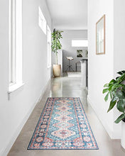 Load image into Gallery viewer, Loloi ll Skye Collection Printed Distressed Vintage Area Rug, 7'-6" x 9'-6", Turquoise/Terracotta
