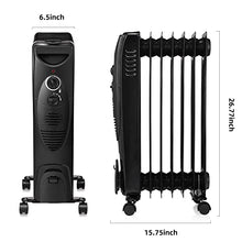 Load image into Gallery viewer, R.W.FLAME Oil Filled Radiator Heater - 3 Heat Settings, Adjustable Thermostat, Quiet and Portable Space Heater with Tip-over &amp; Overheating Functions (27", Black)
