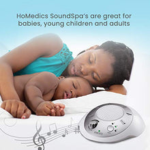 Load image into Gallery viewer, White Noise Sound Machine | Portable Sleep Therapy for Home , Office , Baby &amp; Travel | 6 Relaxing &amp; Soothing Nature Sounds , Battery or Adapter Charging Options , Auto-Off Timer | HoMedics Sound Spa
