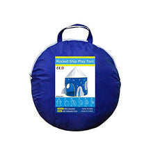 Load image into Gallery viewer, Qi Peng Children's Tent Game House ，Rocket Ship Tent ，Spaceship Tent for Kids ，Portable Foldable Pop Up Tent Blue Star Boys Girls
