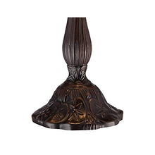 Load image into Gallery viewer, Traditional Antique Accent Table Lamp 18" High Deep Brown Blue Shell Tiffany Style Glass Shade for Bedroom Bedside - Robert Louis Tiffany
