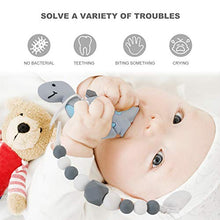 Load image into Gallery viewer, Slotic Baby Teething Toys, Dinosaur Teether Pain Relief Toy with Pacifier Clip Holder Set for Newborn Babies, Freezer Safe Neutral Shower Gift, Soft &amp; Textured Stocking Stuffers for Boy and Girl
