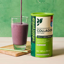 Load image into Gallery viewer, Great Lakes Wellness, Collagen Peptides Powder Supplement for Skin Hair Nail Joint - Quick Dissolve Hydrolyzed Collagen - Grass Fed Beef, Gluten Free, 16 oz Canister
