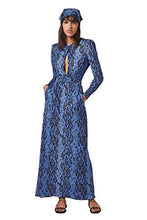 Load image into Gallery viewer, PETER DUNDAS Jersey Long Sleeve Blue Python Dress
