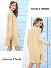 Load image into Gallery viewer, Women's Lightweight Summer Long Cardigans Open Front Long Sleeve Sweater Duster Camel
