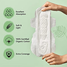 Load image into Gallery viewer, Sofy Organic Cotton Sanitary Pads for Women - Certified Overnight Napkins, Super Absorbent, Chemical Free, Unscented, Postpartum, Ultra Thin, Leak Protection (Overnight), 10 Count (Pack of 1)
