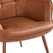 Load image into Gallery viewer, Yaheetech Faux Leather Leisure Chair Accent Chair Armchair Upholstered Biscuit Tufted Wingback Chair with Tapered Legs for Living Room Home Office Study Vanity Bedroom Brown, Set of 2
