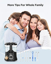 Load image into Gallery viewer, Water Flossers for Teeth , 600ML Dental Water Teeth Cleaner with 8 Jet Tips for Family , 10 Adjustable Pressure , Electric Dental Pick Flosser for Teeth or Braces (Black)
