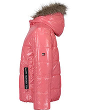 Load image into Gallery viewer, Tommy Hilfiger Girls' Puffer Jacket, Waterproof with Polar Fleece Lining &amp; Faux Fur Hood, FA21High Shine Strawberry Pink, 4
