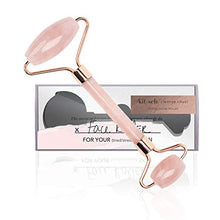 Load image into Gallery viewer, Kitsch Rose Quartz Roller for Face, Genuine Semi-Precious Gemstone Face Roller for Eyes, Neck and Body, Rose Quartz Facial Massager, Natural Stone (Rose Quartz)
