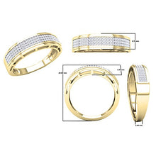 Load image into Gallery viewer, Dazzlingrock Collection 0.25 Carat (ctw) Round White Diamond Men's Hip Hop Anniversary Wedding Band 1/4 CT, 10K Yellow Gold, Size 10
