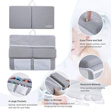 Load image into Gallery viewer, beiens Bath Kneeler and Elbow Rest Pad, 1.5'' Thick Quickly Dry Kneeling Pad and Elbow Support for Knee &amp; Arm Support Large Bathtub Kneeling Mat with Toy Organizer for Happy Baby Bathing Time (Grey)
