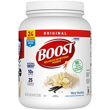 Load image into Gallery viewer, BOOST Original Balanced Nutritional Powder Drink Mix with 10g Protein and 25 Vitamins &amp; Minerals, Very Vanilla, 46.5 Ounce
