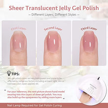 Load image into Gallery viewer, GAOY 23 Pcs Jelly Gel Nail Polish Kit, Nude Clear Pink Colors Gel Polish Set with Glossy &amp; Matte Top Coat and Base Coat for Nail Art DIY Manicure and Pedicure at Home
