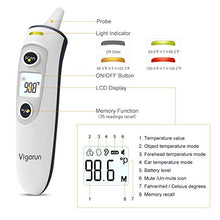 Load image into Gallery viewer, 【New Version】Vigorun Medical Forehead and Ear Thermometer, Digital Infrared Temporal Thermometer for Fever, Instant Accurate Reading for Baby Kids and Adults Baby and Adults
