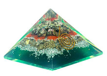 Load image into Gallery viewer, PURA ESPRIT Multi Tourmaline Crystal - Protection Crystals and Stones - Healing Stones -Healing Crystals - Orgone Pyramid - Orgonite EMF Protection - Multi Tourmaline Green Jade Orgone Pyramid
