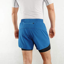 Load image into Gallery viewer, Lixada Men's 2-in-1 Running Shorts Quick Drying Breathable Active Training Exercise Jogging Cycling Shorts Blue
