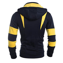 Load image into Gallery viewer, Goddessvan Men Sweatshirt, Men Retro Long Sleeve Hoodie Hooded Sweatshirt Double Zipper Cardigan Tops Jacket Coat Outwear (M, Yellow)
