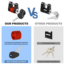 Load image into Gallery viewer, METOWARE Trailer Coupler Lock, 1/4” Dia, 3/4” Span Heavy-Duty Steel Trailer Tongue Lock for Tow Boat RV Truck Car's Coupler with Anti-Rattle Rubber Rings (1 Pack)
