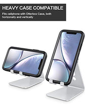 Load image into Gallery viewer, Adjustable Cell Phone Stand, OMOTON C2 Aluminum Desktop Phone Holder Dock Compatible with iPhone 11 Pro, SE, XR, 8 Plus 7 6, Samsung Galaxy, Google Pixel and More, Sliver
