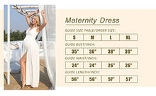 Load image into Gallery viewer, Maternity Dress for Baby Shower Womens Maxi Dresses Casual Wear Sleeveless Empire Waist Fitted Side Split Photoshoot Dress White
