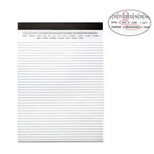 Load image into Gallery viewer, Legal Pads 8.5 x 11 with Date on Top, Narrow Ruled, White Note Pads College Ruled Writing Tablets for Office, School, 50 Sheets, 3 Pack

