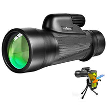 Load image into Gallery viewer, Monocular Telescope - 12X55 High Power Starscope Monocular Telescope with Smartphone Holder, BAK4 Prism &amp; IPX7 Waterproof Monocular for Adults Kids Bird Watching Hunting Camping Hiking Traveling
