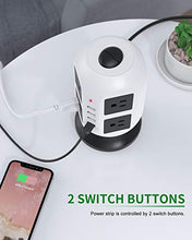 Load image into Gallery viewer, Power Strip Tower Surge Protector - 5M/16.4FT Surge Protector Power Strip with USB, Power Strip with Surge Protection with 8 AC Outlets &amp; 4 USB Ports, Overload Protection, Short Circuit Protection.

