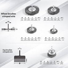 Load image into Gallery viewer, HOYIN 6Piece Drill Wire Wheel Cup Brush Set,0.010in Coarse Crimped ,Thicken Face Width with1/4In Hex Shank
