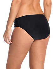 Load image into Gallery viewer, Ocean Blues Women's Full Coverage Swimsuit Ruched Sides Bikini Bottom Black Large
