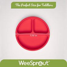 Load image into Gallery viewer, WeeSprout Suction Plates for Babies &amp; Toddlers | 100% Silicone | Plates Stay Put with Suction Feature | Divided Design | Microwave &amp; Dishwasher Safe | 3 Pack
