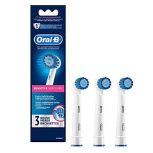 Load image into Gallery viewer, Oral-B 1000 CrossAction Electric Toothbrush, Black, Powered by Braun and Sensitive Gum Care Electric Toothbrush Replacement Brush Heads Refill, 3 Count
